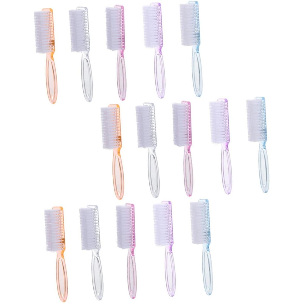 Hkhbjs 15Pcs Handle Grip Fingernail Cleaning Nail Dust Brush Nail Cleaner