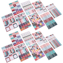 16 Blatt selbstklebende Planer-Aufkleber zum Selbermachen für Tagebuch- und Fitnessplanung, kreative Scrapbook-Aufkleber