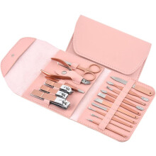 16-teiliges Nagelknipser-Set in Roségold, Nagelfeilen, Maniküre- und Pediküre-Werkzeuge für die Heimpflege