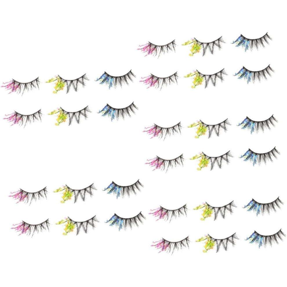 Hkhbjs 15Pairs Glitter Eyelashes Fake Lash Extensions