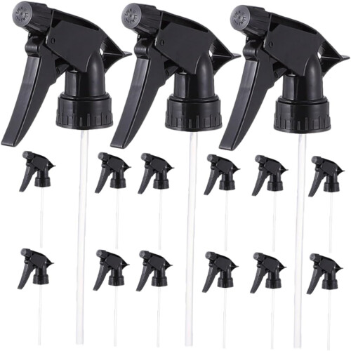 15 stk. utskiftbare sprayflaskedyser plast sprayhoder sprøyte