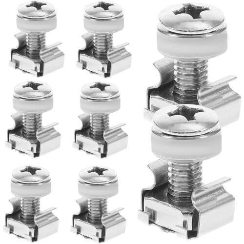 16 Sätze M6 x 20 mm Serverrack-Schrauben mit Käfigmuttern-Set, Rackmontageschrauben und Einpressmuttern