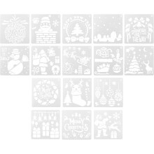 16 stk. julemalingsmal DIY plastmalesjablong