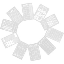Set van 16 journalstencils voor zelf tekenen en schilderen, herbruikbare PET-plastic stencils voor scrapbooking