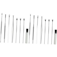 16pcs um conjunto profissional de limpeza de orelhas de aço inoxidável para o homem
