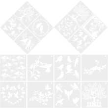 16 Sheets Birds Painting Stencils Set for Boys and Girls DIY Craft Plastic Multi-use Reusable