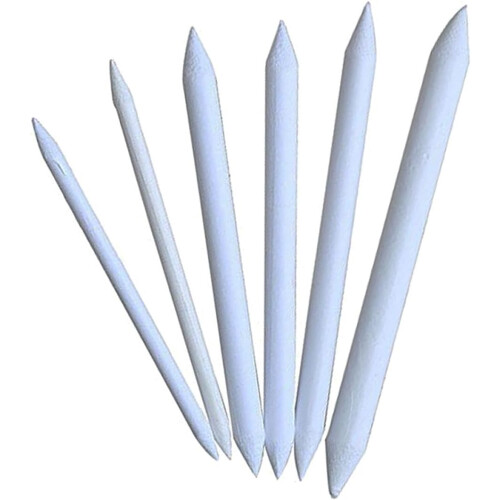 Blending Stumps and Tortillions Set for Sketching and Drawing, White Paper Smudging Tools