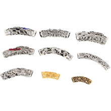 18-teiliges Set Dreadlock-Haaraccessoires aus Legierung, Schmuckröhrchenperlen für Dreadlocks, Bärte und Zöpfe, verschiedene Stile