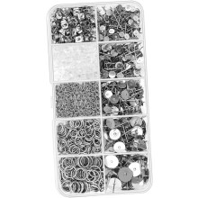 1650 piezas de acero inoxidable para la fabricación de pendientes: postes y cierres para joyería casera y profesional.
