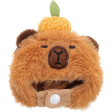 Plush Guinea Pig Headgear for 17cm Dolls Stuffed Animal Doll Hat Halloween Costume Accessory and Cosplay Party