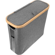 Toilettenpapier-Organizer, kleiner, stilvoller Aufbewahrungskorb aus Bambusstoff, staubdicht, multifunktional