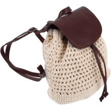 Sommerlicher, handgefertigter, gewebter Häkelrucksack, vielseitige Strandtasche