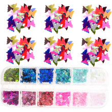 Glitzernde Pailletten in Schmetterlingsfarben für Nagelkunst, dünne Make-up-Dekorationen für Maniküre-Accessoires für Zuhause und Salon