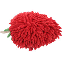 Chenille-Handtuch mit Kugelmuster, Erdbeermotiv, schnelltrocknend, Aufhängeschlaufe, kreatives Design, weiches rotes Handtuch