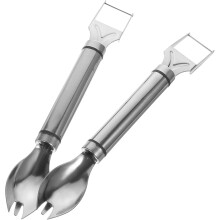 Wassermelonenschneider-Gabel-Set, 2-teilig, Edelstahl, zum Würfeln von Wassermelonen