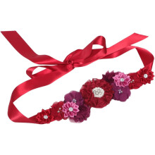 Schwangerschaftsfotografie-Gürtel mit Blumenmuster für schwangere Frauen, verstellbarer Hochzeitskleidgürtel für die Braut