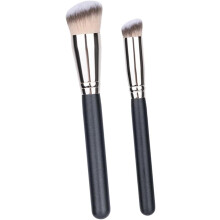 Lot de 2 pinceaux de maquillage pour le teint et l'anti-cernes, outil idéal pour les voyages et les cosmétiques féminins.