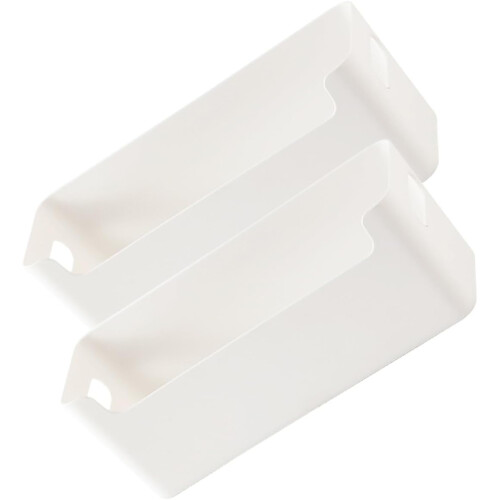 Caixa de organização de plástico multipropósito de 2pcs com alças White Desktop