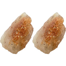 2 cristaux bruts orange naturels de 1 à 2 cm, pierres énergétiques