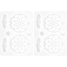 Molde de silicone de 2 peças Dream Catcher para fazer caixa de resina de cristal DIY