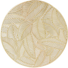 2 Stück hitzebeständige, hitzebeständige Becheruntersetzer aus robustem PVC mit elegantem Goldblatt-Design