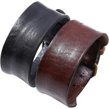 2er-Set Herren-Lederarmbänder im Punk-Stil, Retro-Look, aus echtem Rindsleder für einen maskulinen Look, lässig und alltagstauglich