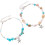 2pcs Shell pulseiras tornozelos com contas turquesa e charme estrela do mar, 1