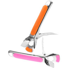 2 Stück hitzebeständige Tellerclips, Schüsselhalter aus Edelstahl und Silikon, rostfrei, verschleißfest, Lebensmittelclip