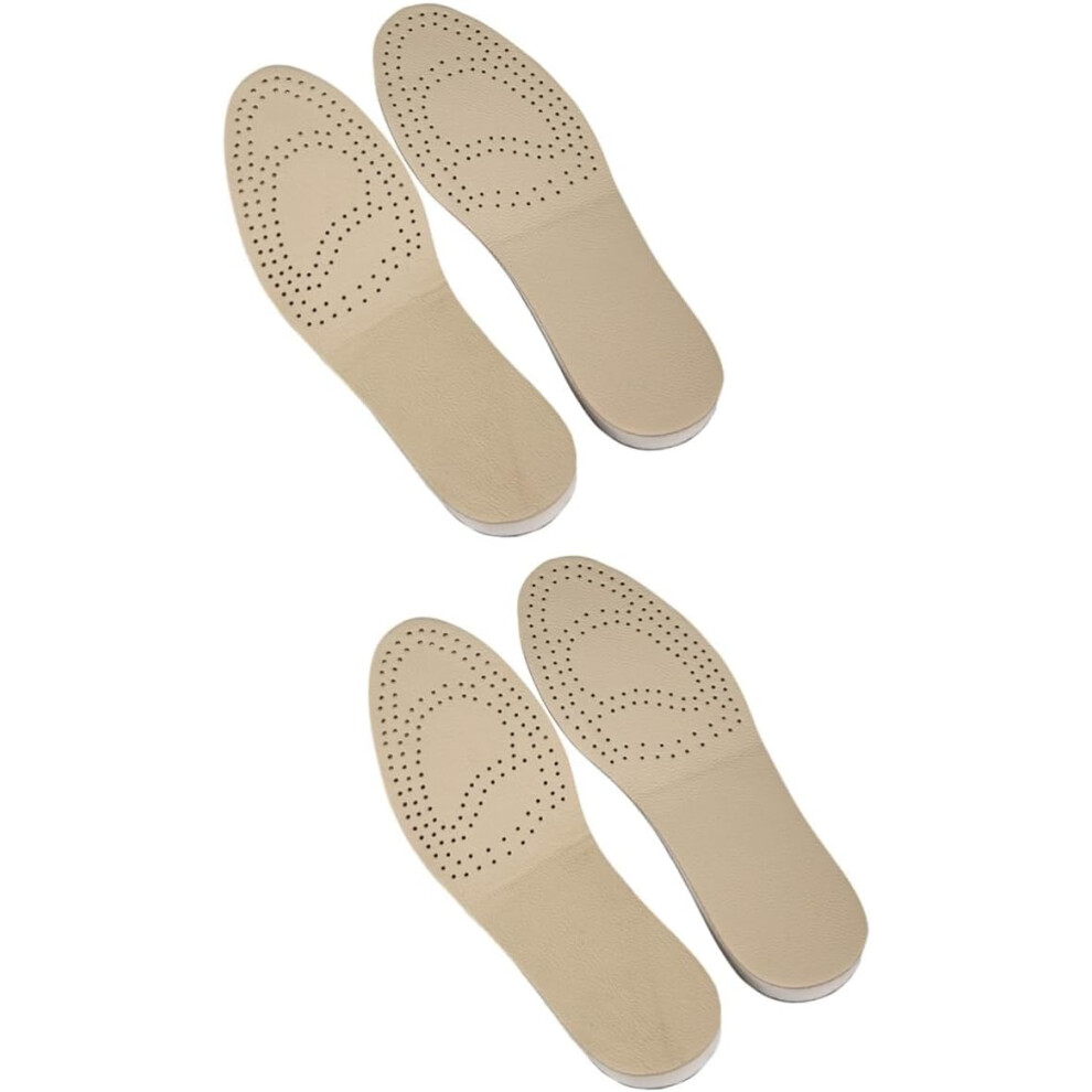 Hkhbjs 2Pairs Breathable Cowhide Insoles For Women Shoe Lift Heel Cushion Inserts Height Increase