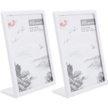 2pcs L-Shaped Desktop Menu Display Stands A6 Plastic Price Tag Holders Slanted Sign Holders