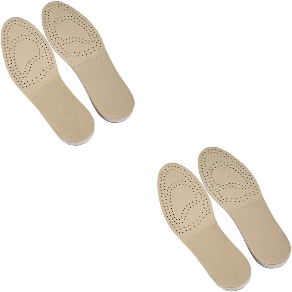 Hkhbjs Beige 2Pairs Breathable Cowhide Insole Shoe Lift Invisible Heel Lift Insert Height Increase Shoe Pads