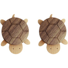 2 Stück schildkrötenförmige Kleiderhaken aus Holz, ohne Bohren, hohe Tragfähigkeit, einfache Montage