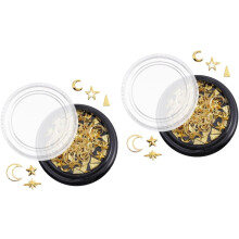 DIY Star and Moon Nail Charms Alloy Nail Sequins Glitter Decor Storage Box Wide Applications