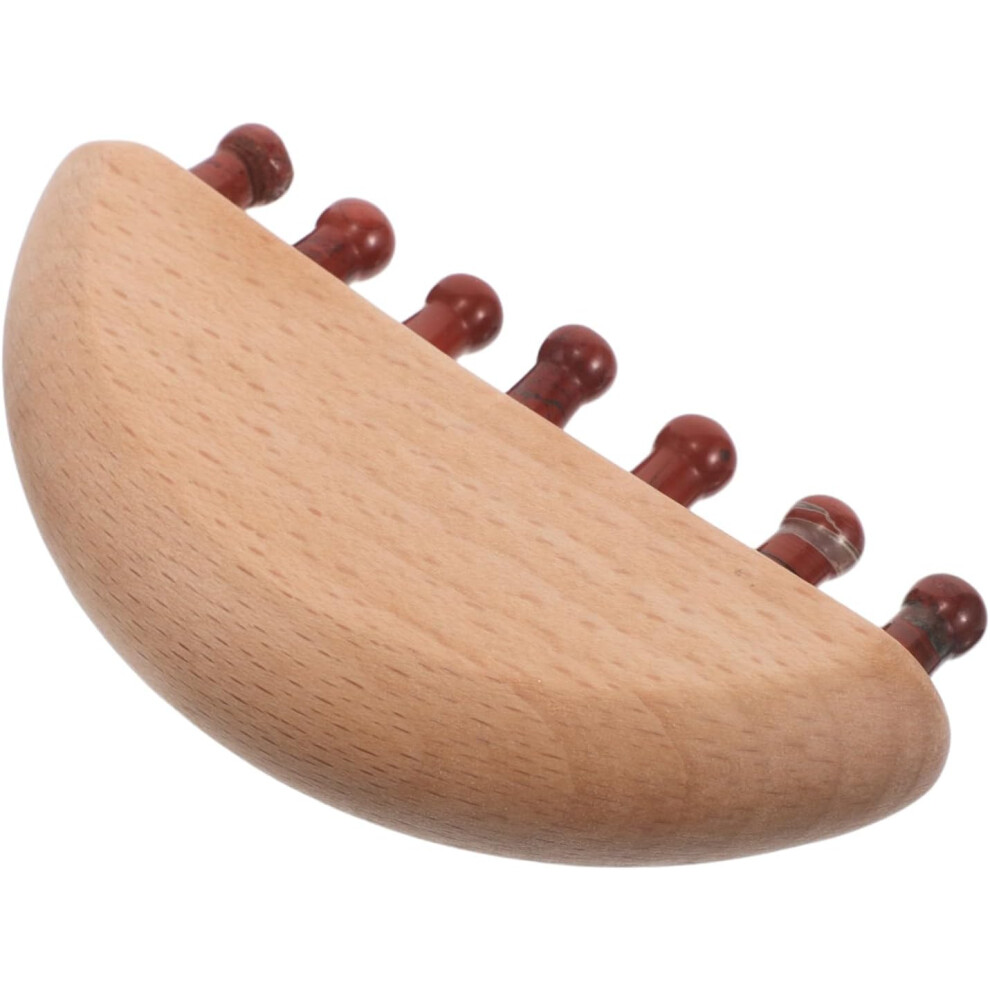 Hkhbjs Unisex Natural Crystal Massage Comb Wooden Handle Scalp Stimulator For Thick Hair Dandruff Removal Tool