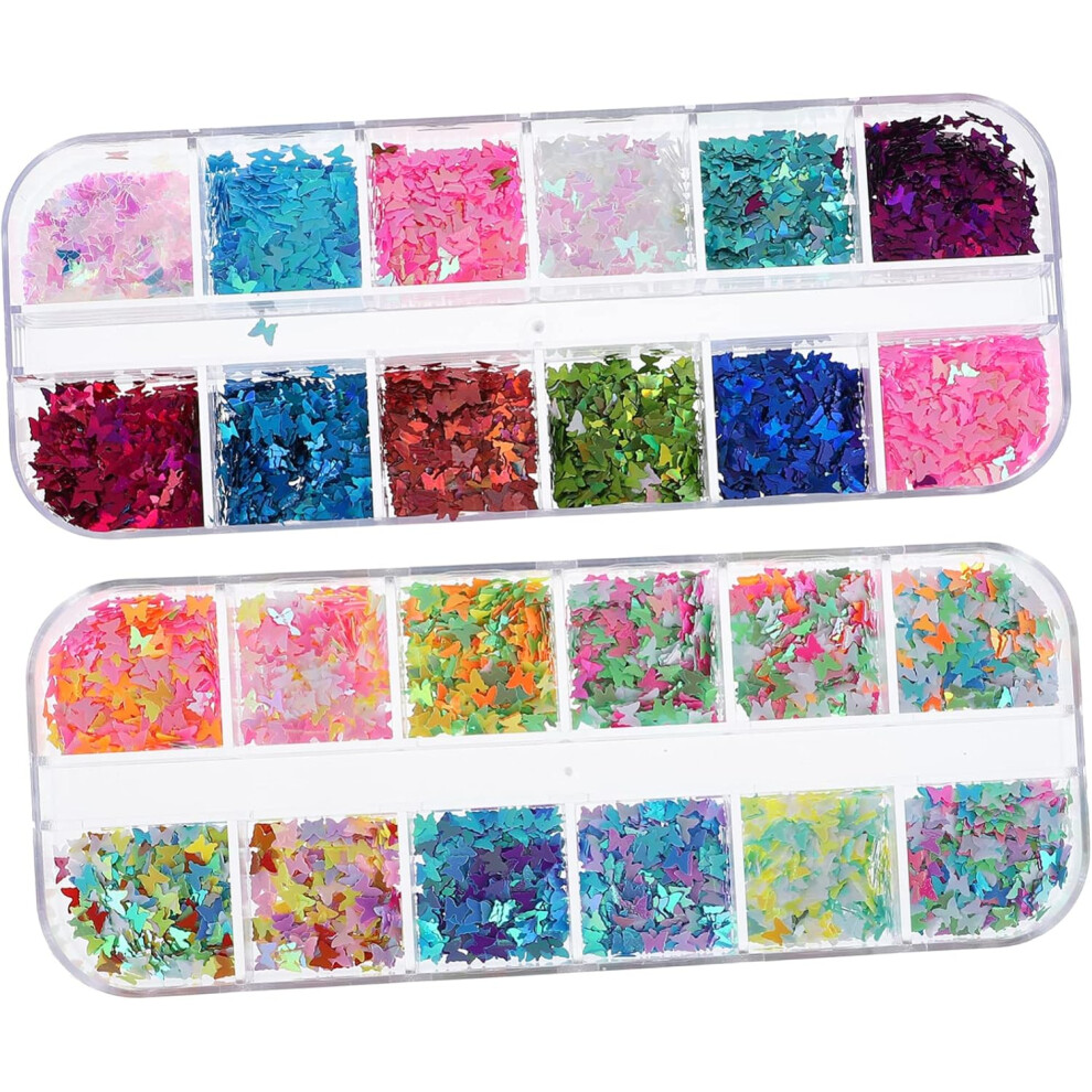Hkhbjs Nail Of Butterflies Shape Glitter Sequins Diy Manicure Decorations For Occasions