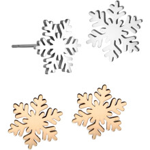 2 Paar Weihnachts-Schneeflocken-Ohrringe aus Edelstahl, Tropfenohrringe für Damen, ideal für Partys und den Alltag.