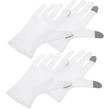 2 Paar Baumwoll-Kosmetikhandschuhe mit Touchscreen-Fingern, feuchtigkeitsspendende Nachthandschuhe