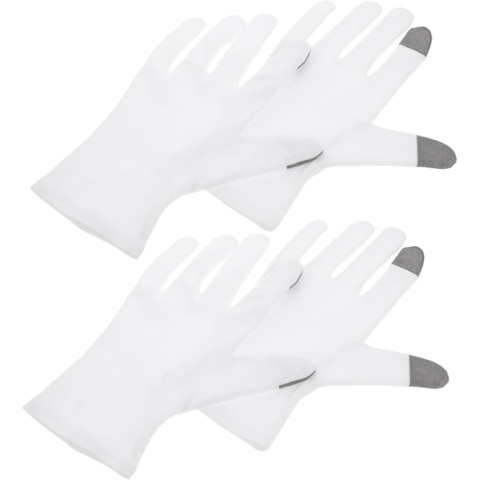 Hkhbjs 2 Pairs Cotton Beauty Gloves With Touchscreen Fingers Moisturizing Night Gloves