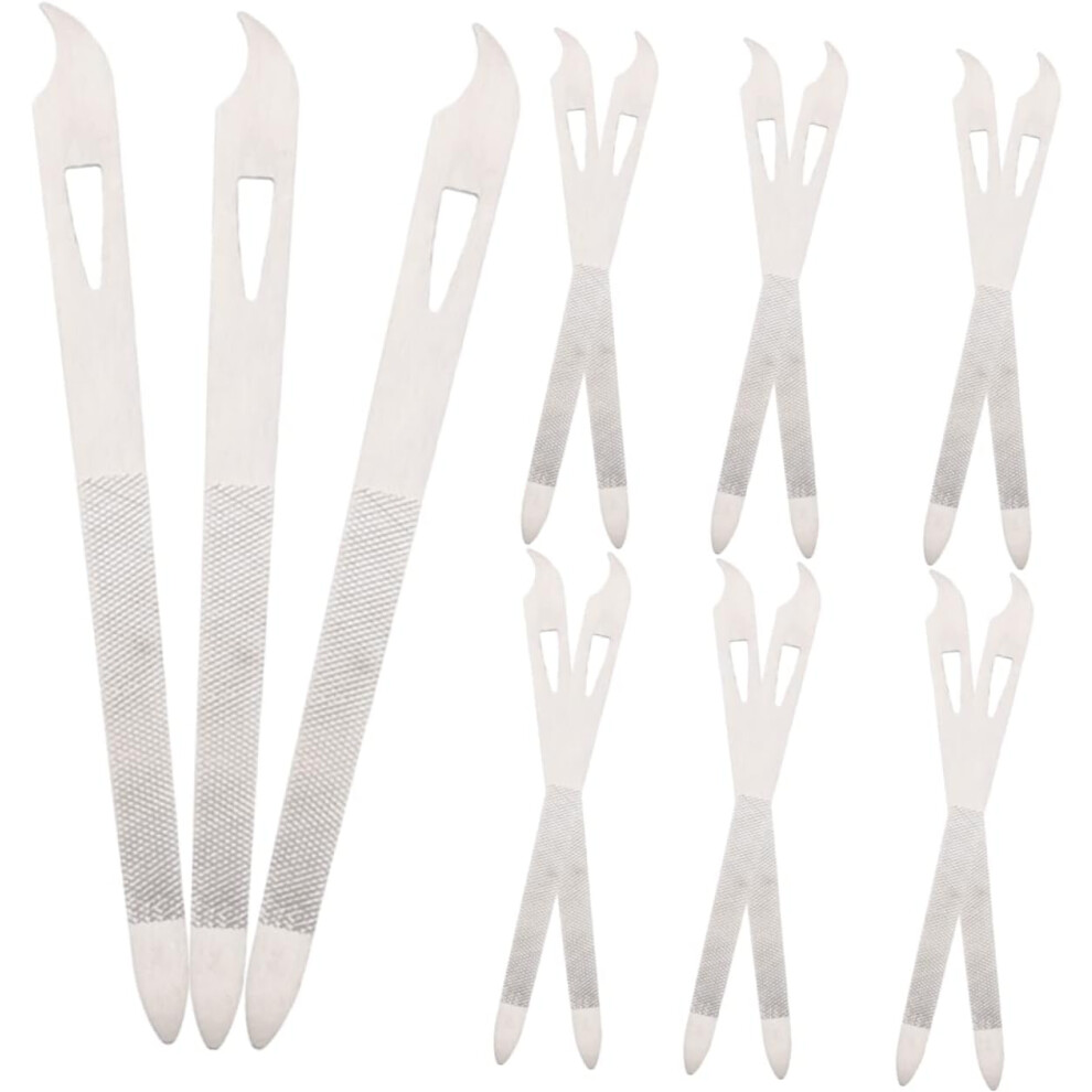 Hkhbjs Silver 15Pcs Alloy Curved Nail Files With Unique Design