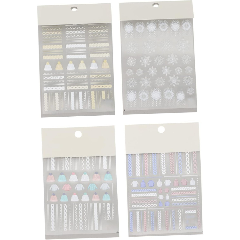 Hkhbjs 8 Sets Xmas Nail Art Snowflake Decals Diy Sticker Themed Nail Stickers For Manicure Accessory