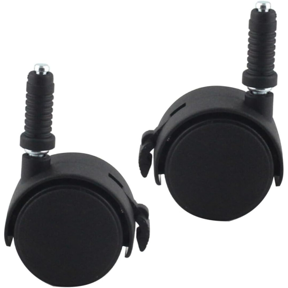 2-Inch 7X38 Plastic Stem Furniture Caster Wheels Brake, 2Pcs Office Chair Replacement Swivel Casters 5455468168222