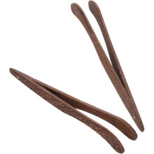 Lot de 2 pinces à thé en bois pour la cérémonie du thé. Accessoires de fabrication soignée et prise en main confortable.