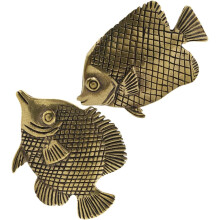 2 Stück Kupferfischfiguren im Retro-Antik-Stil, kleine Fischskulpturen
