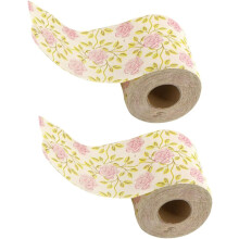 Toilettenpapierrollen mit Rosenmuster, 2 Stück, dekoratives Toilettenpapier aus Bambuszellstoff und Naturfasern