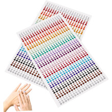 2sheets Self-Adhesive Rhinestone Stickers Colors for Eyes Face Makeup DIY Work