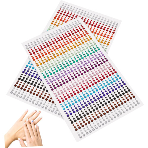 2sheets Self-Adhesive Rhinestone Stickers Colors for Eyes Face Makeup DIY Work