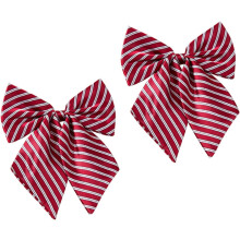 Verstelbare rood-wit gestreepte vlinderdas voor afstuderen, unisex afstudeerpak accessoires