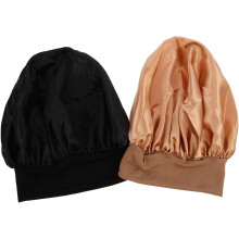 2 Stück hochelastische Satin-Stirnband-Schlafmützen für Damen, bequem für den Haushalt