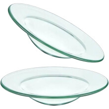 2er-Set Wachswärmer-Schalen aus Glas, rund, für Wachsschmelzen, schlichtes und elegantes Design