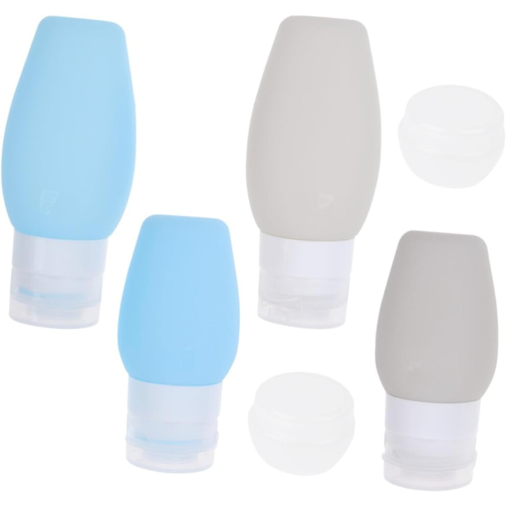 Hkhbjs Grey 6Pcs Travel Subpackage Bottle Silicone Bottle Makeup Toiletry Liquids